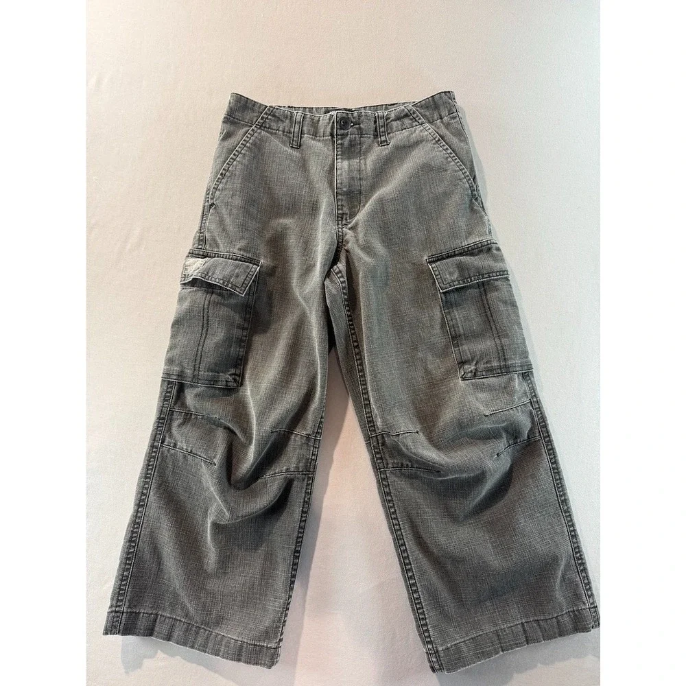 Y2K Polo Jeans Co Ralph Lauren Gray Cargo Baggy‎ Pants Kids Size 8